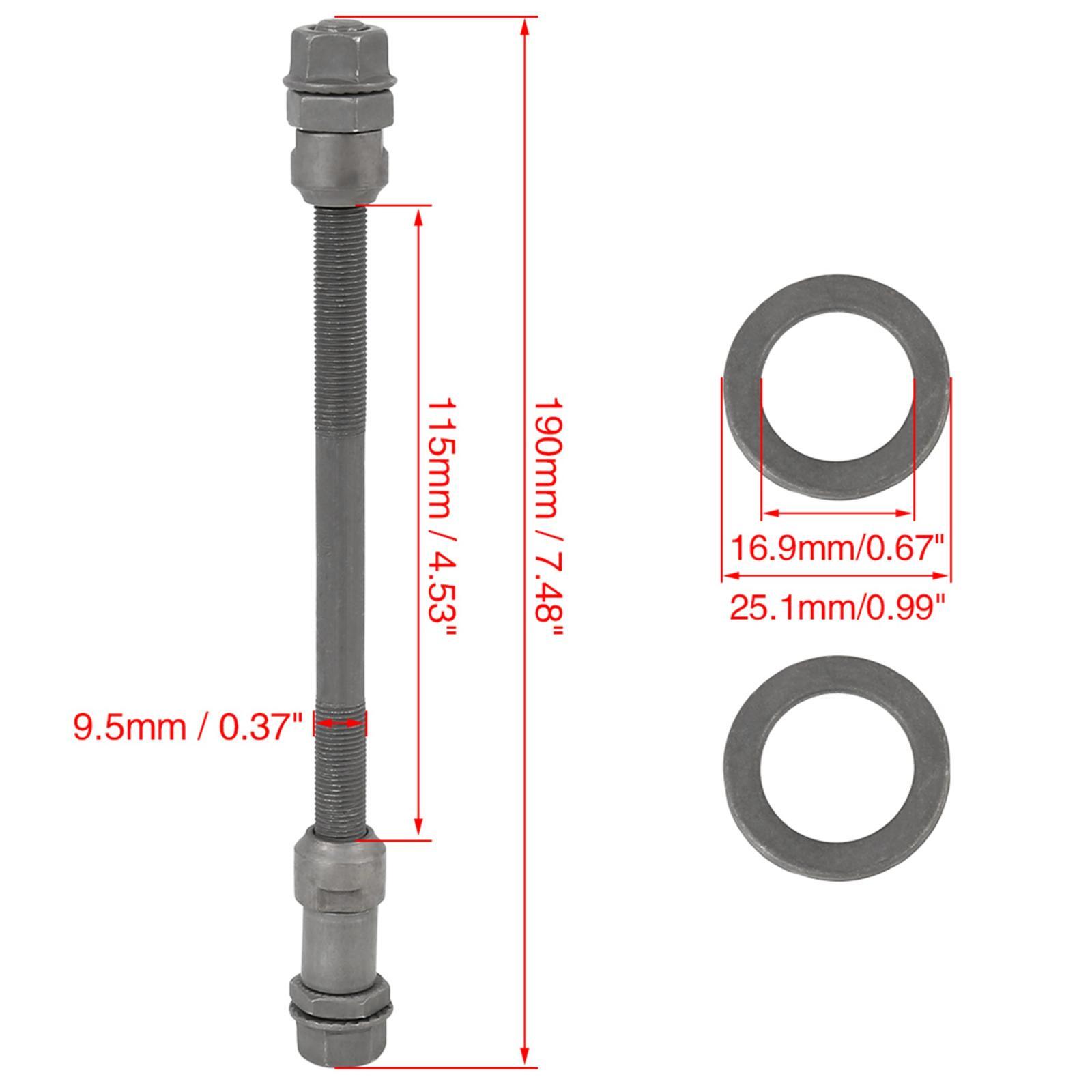 1 Pcs 9.5mm Wheel Hub Axle Rear Axle Solid Shaft Black for MTB Road Bicycle