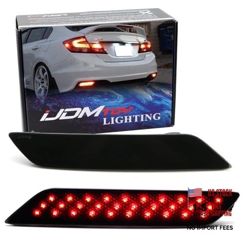 60-SMD LED Bumper Reflector Lights Compatible With 2013-2015 Honda Smoked Lens