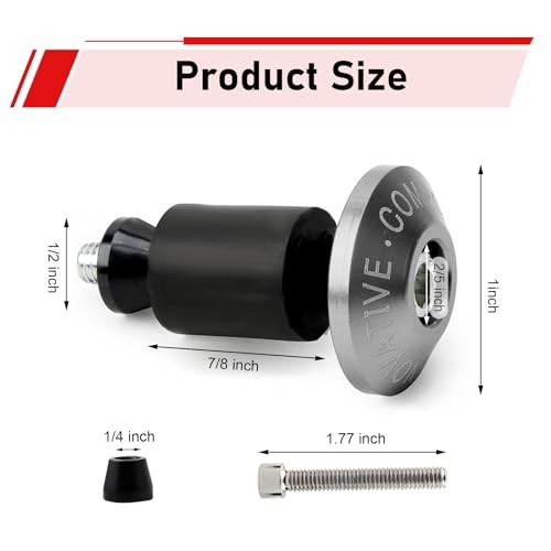 Motorcycle Bar Ends, Fit for 22.2mm (7/8″) Handlebar End Plugs, 2 PCS Silver