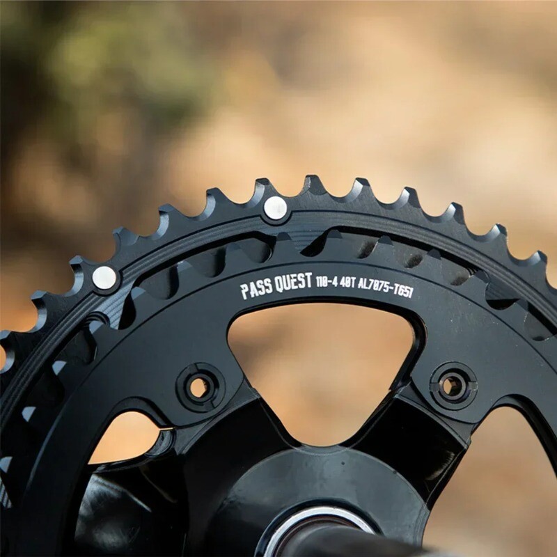 4 Bolts Round Chainwheel 110bcd Aluminum Double Chainring for Shimano 54T-33T