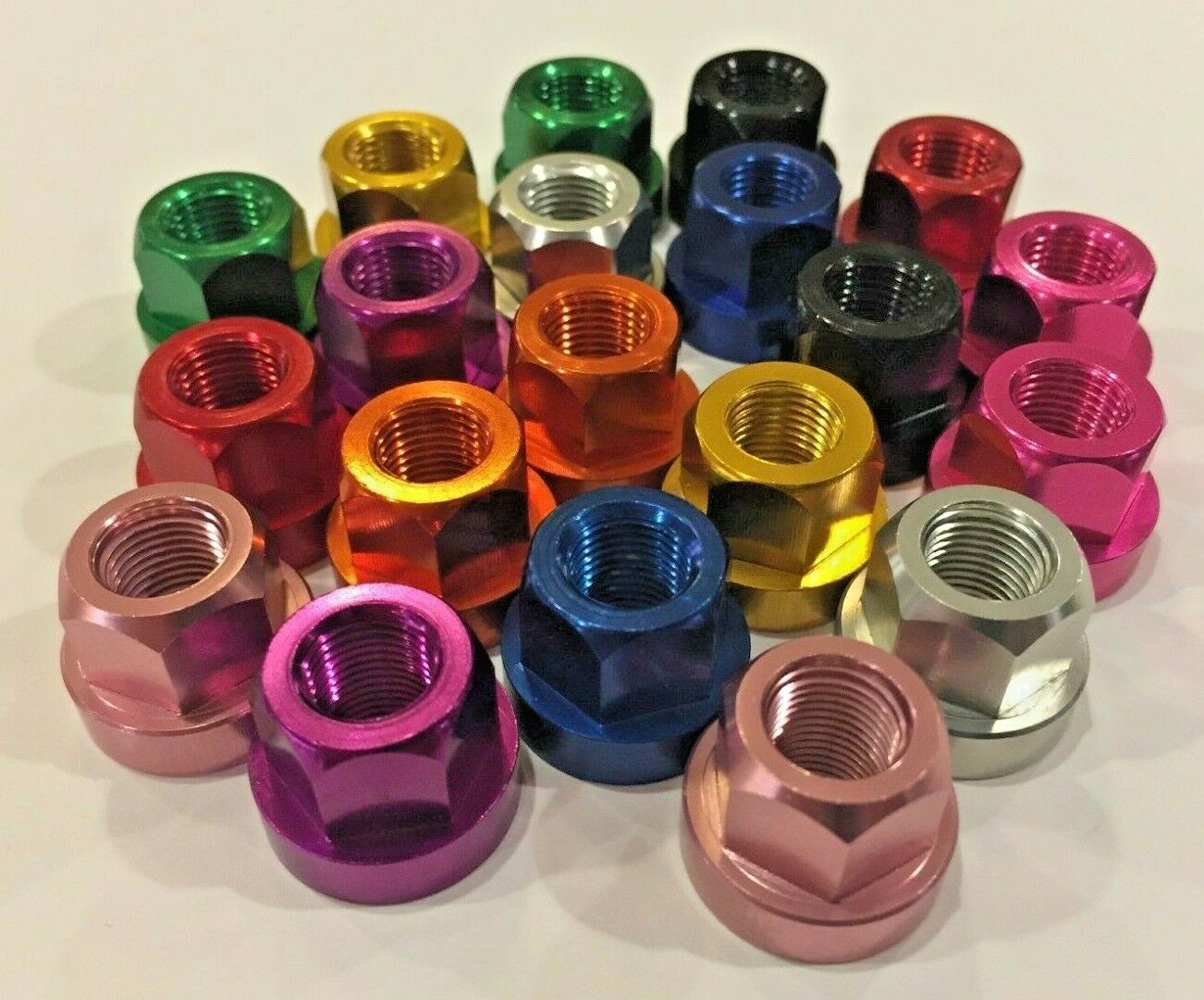 TNT BICYCLES – ALUMINUM AXLE NUTS – 3/8″ x 24tpi – SOLD AS PAIR (2pcs)