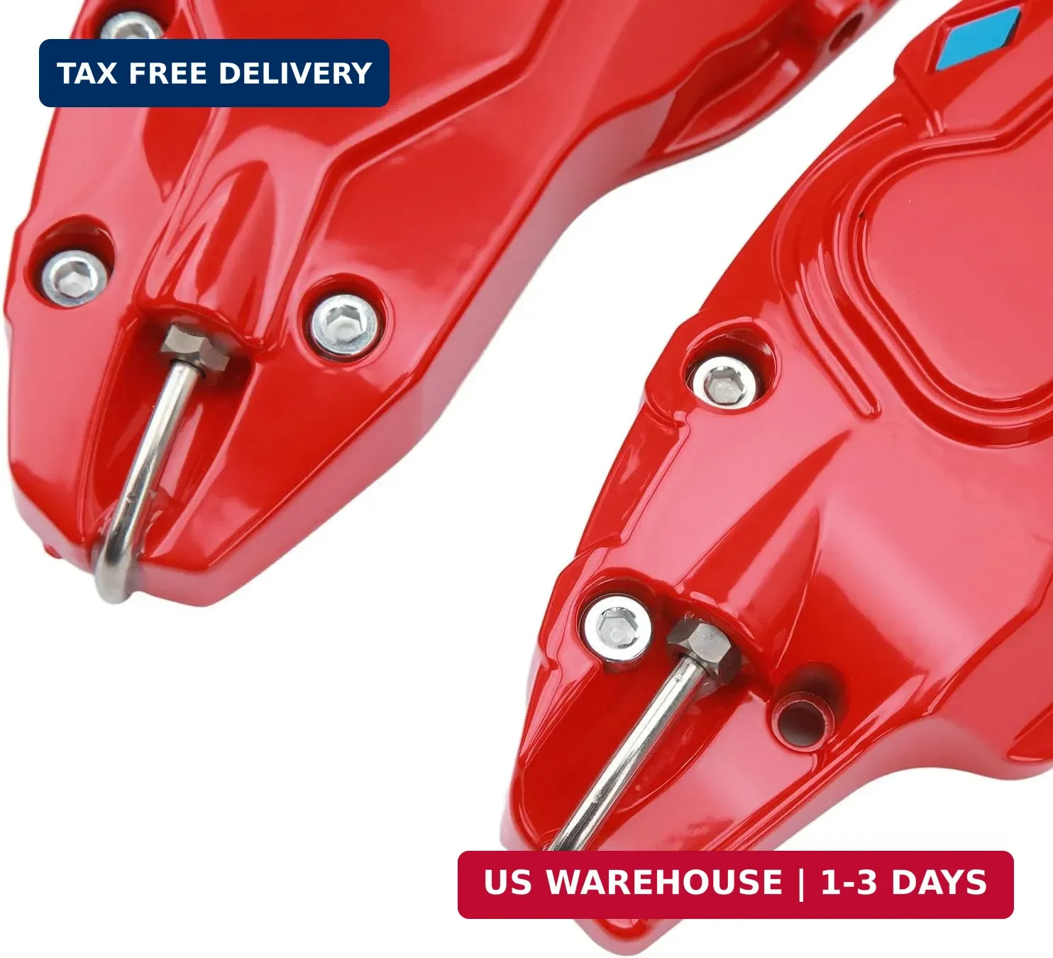 Brake Caliper Covers Set, 4Pcs Aluminium Alloy Red Brake Caliper Covers Red