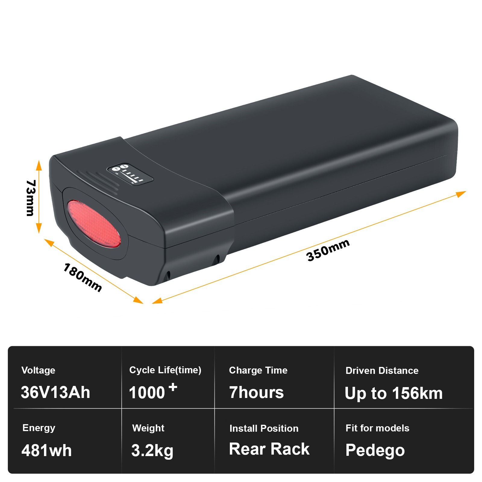 36V 13Ah Ebike Battery Pgoebikes Battery Replacement for PEEDEGO Electric Bike