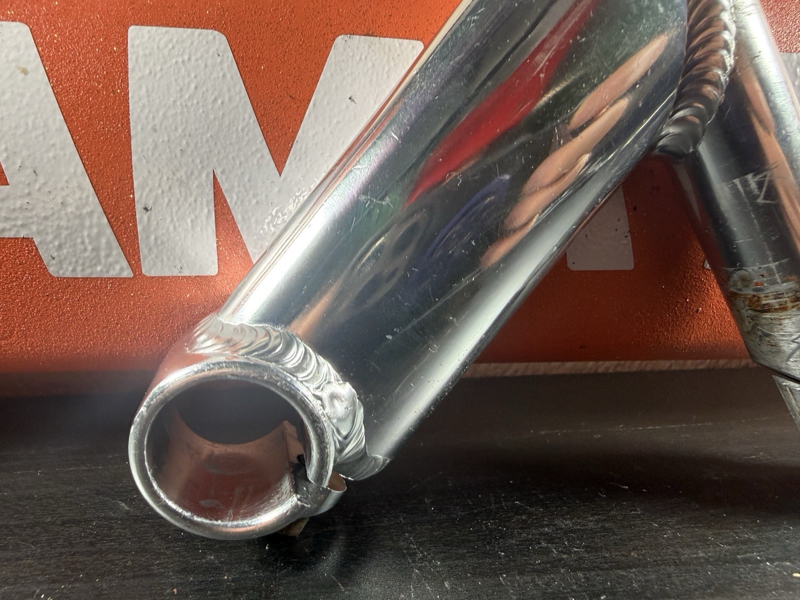 VINTAGE Silver Chrome Shiny Alloy Quill Stem 1 Inch Clamp 110mm #24