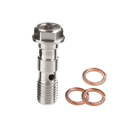 Universal M10x1.00 Stainless Steel Double Hydraulic Brake Banjo Bolt Screw