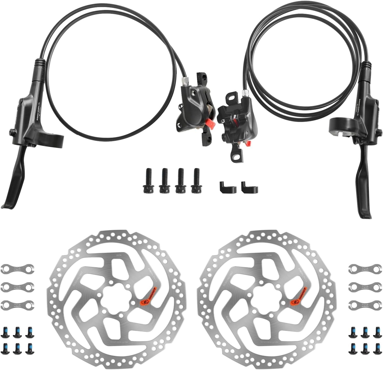 MT200 MTB Hydraulic Disc Brakes Set RT26 160mm Rotors 800/1550mm Bicycle Disc