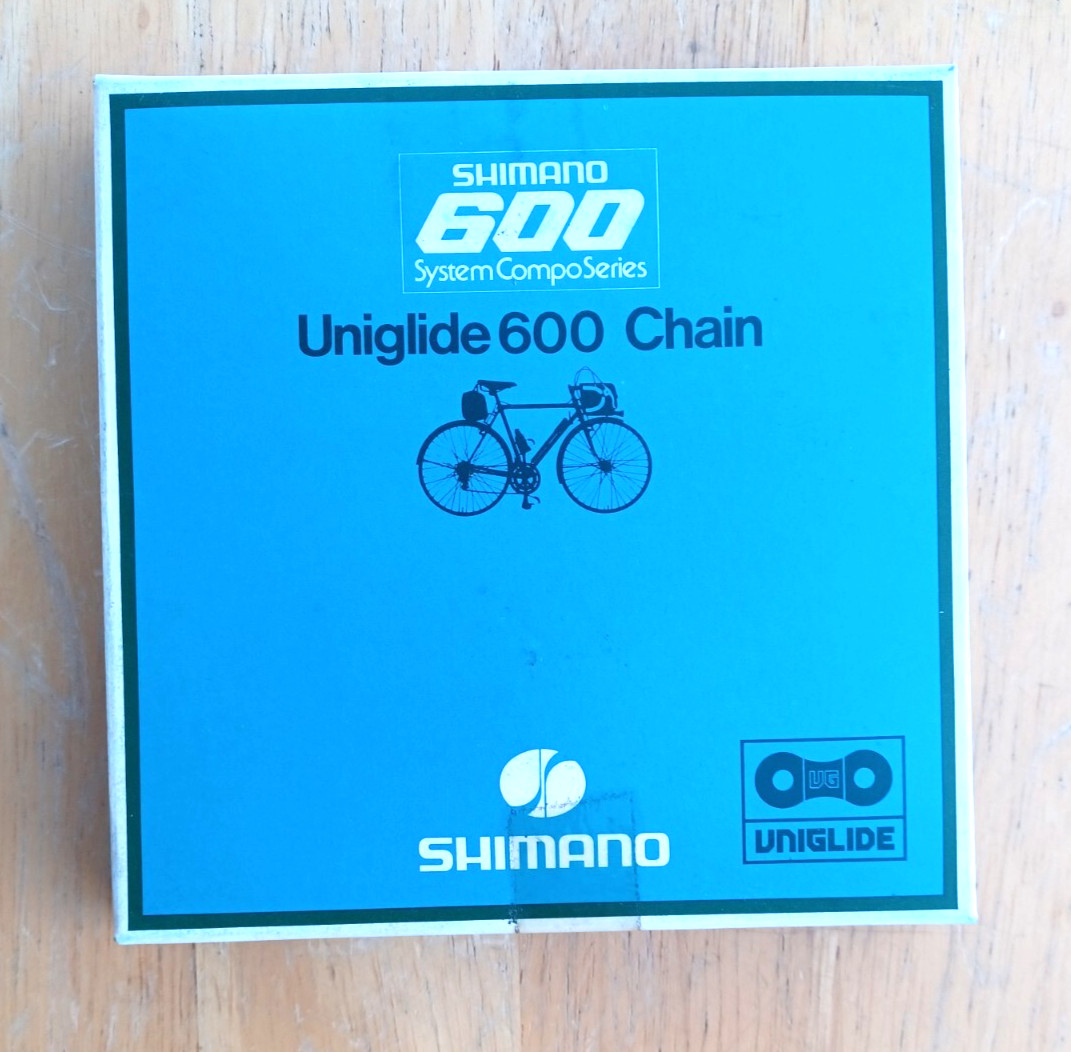 Vintage NOS NIB Shimano Uniglide 600 Bicycle Chain 1/2 X 3/32 GOLD Made In Japan