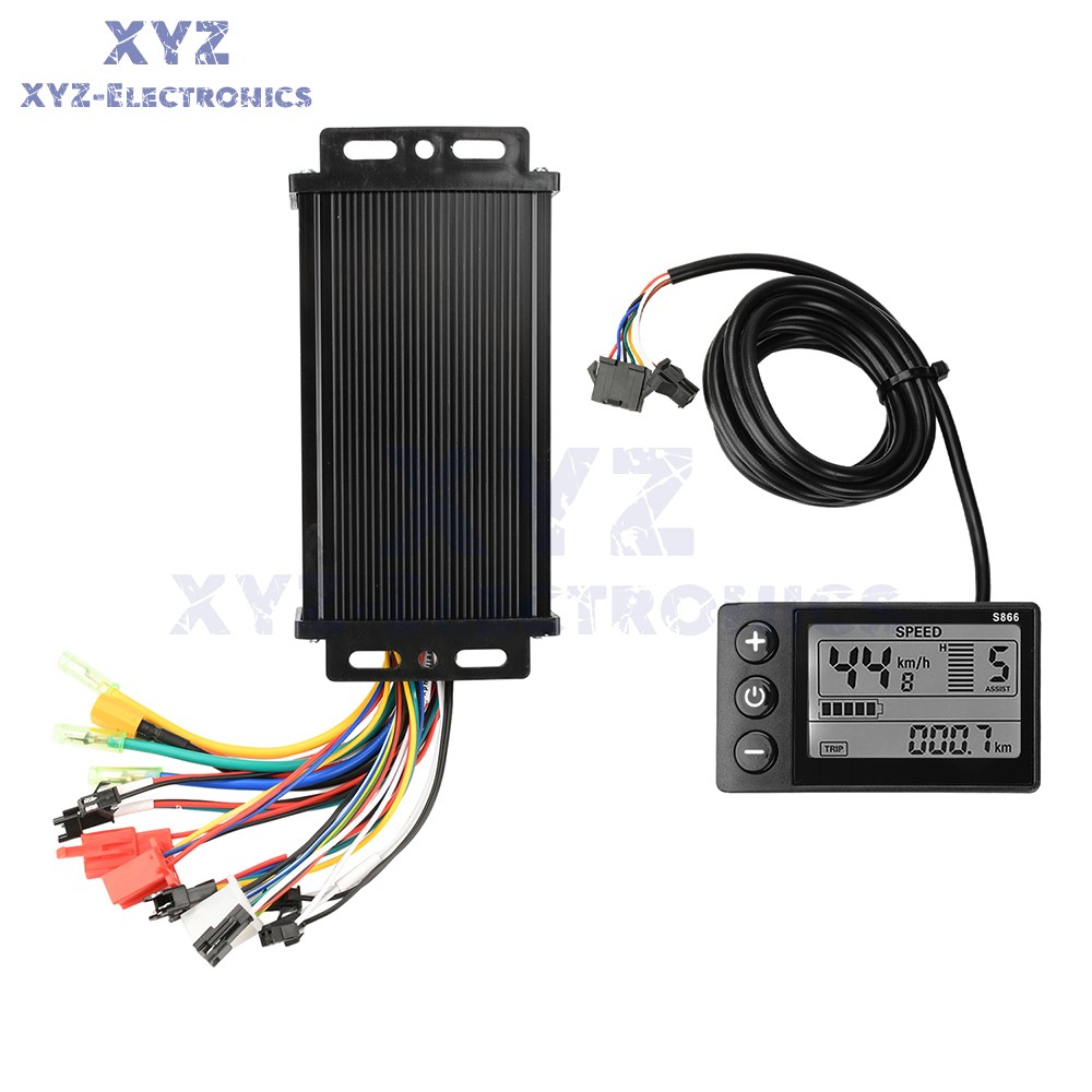 36V 48V 64V 40A 30A 20A Brushless Motor Controller E-Bike S866 LCD Display Meter