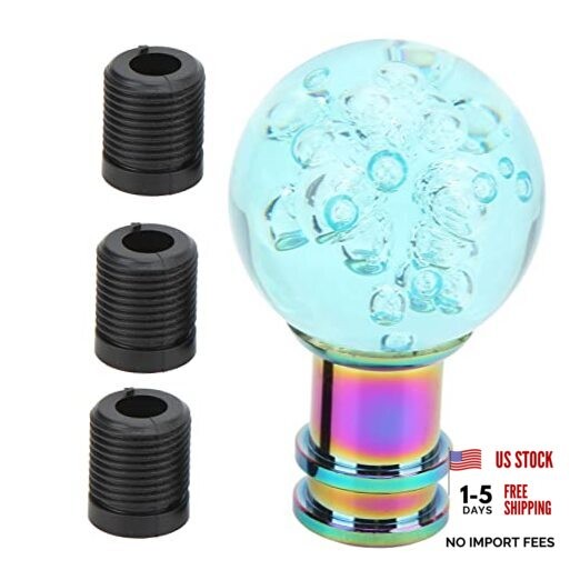 Gear Shift Knob, Universal Acrylic Transparent Bubble Shifter Head Light Blue
