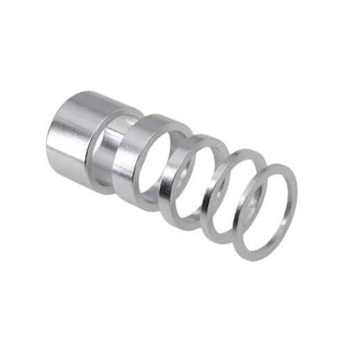 5 Pieces Bike Headset Alu Spacer Bicycle 25.4mm 1 Inch 1 20 10 5 3 2 mm, Silver