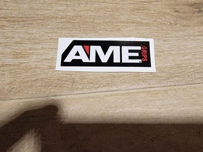 OLD SCHOOL BMX AME Tri Grips BLACK Bike Bicycle Grips PAIR with sticker