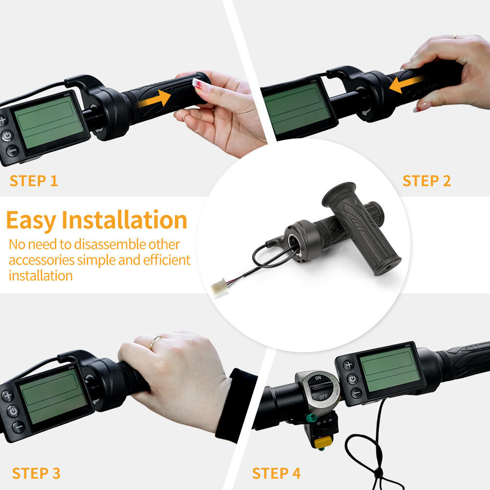 1pc Electric E-Bike Twist Throttle 12V 24V 36V 48V Handlebar Throttle Universal