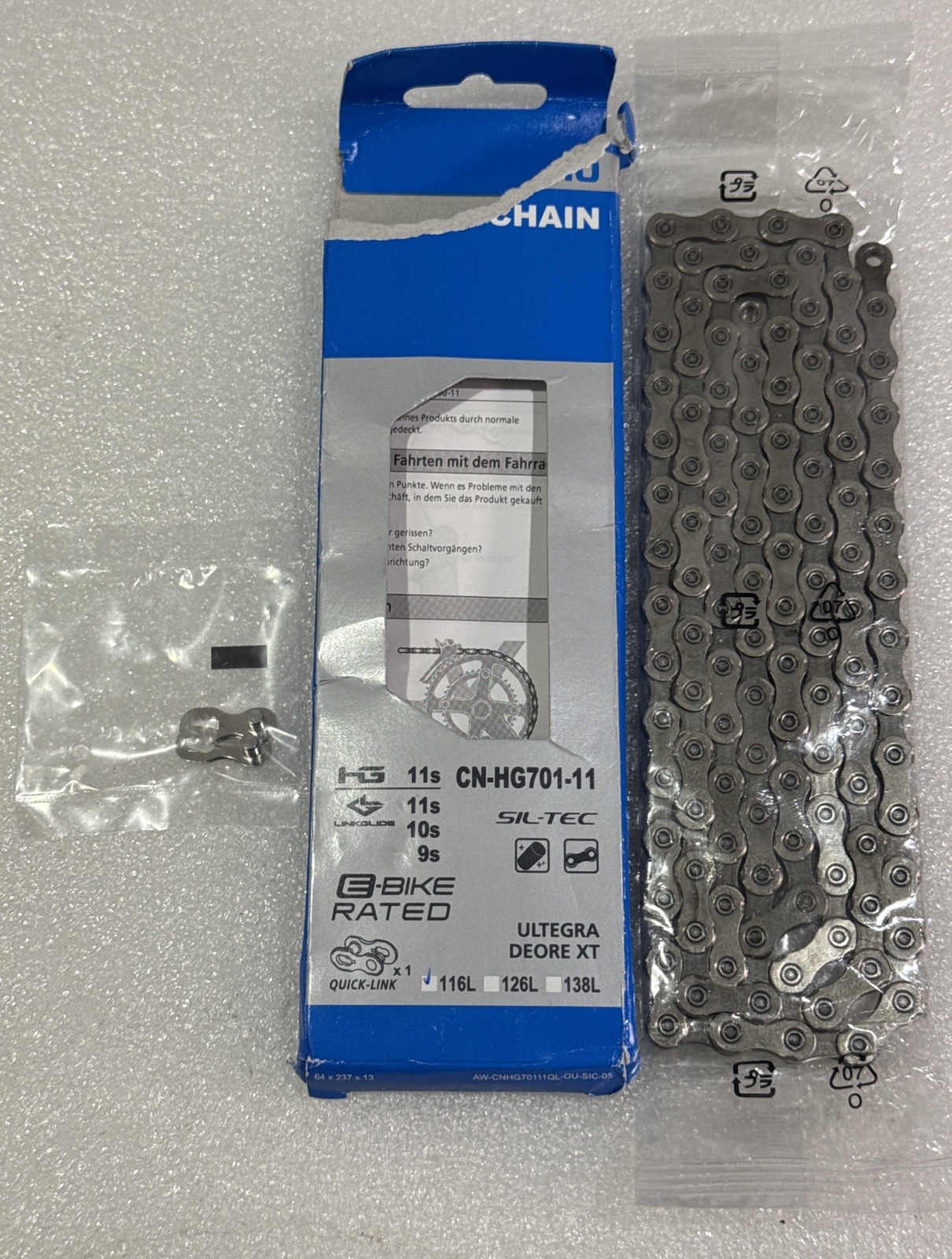 Shimano CN-HG701 Ultegra XT 11-Speed Chain 116 Links SIL-TEC with Quick Link