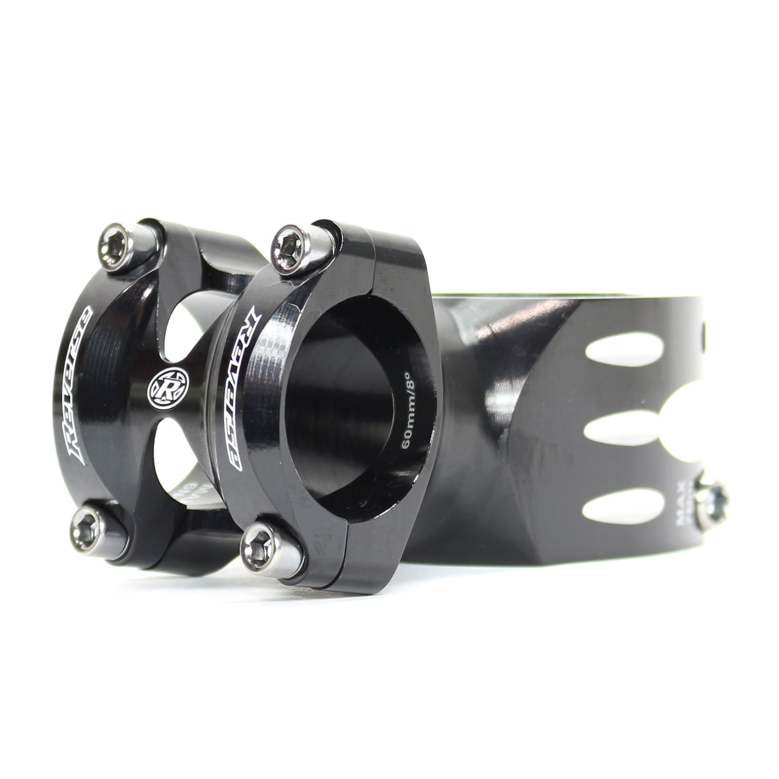 Reverse S-Trail Cannondale Stem, Fits 1.56″ and 1.5″ w/ shim 60mm length Black