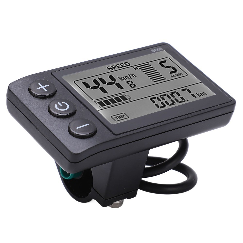 E-Bike S866 LCD Display Meter 24V 36V 48V Control Panel with Waterproof Plug