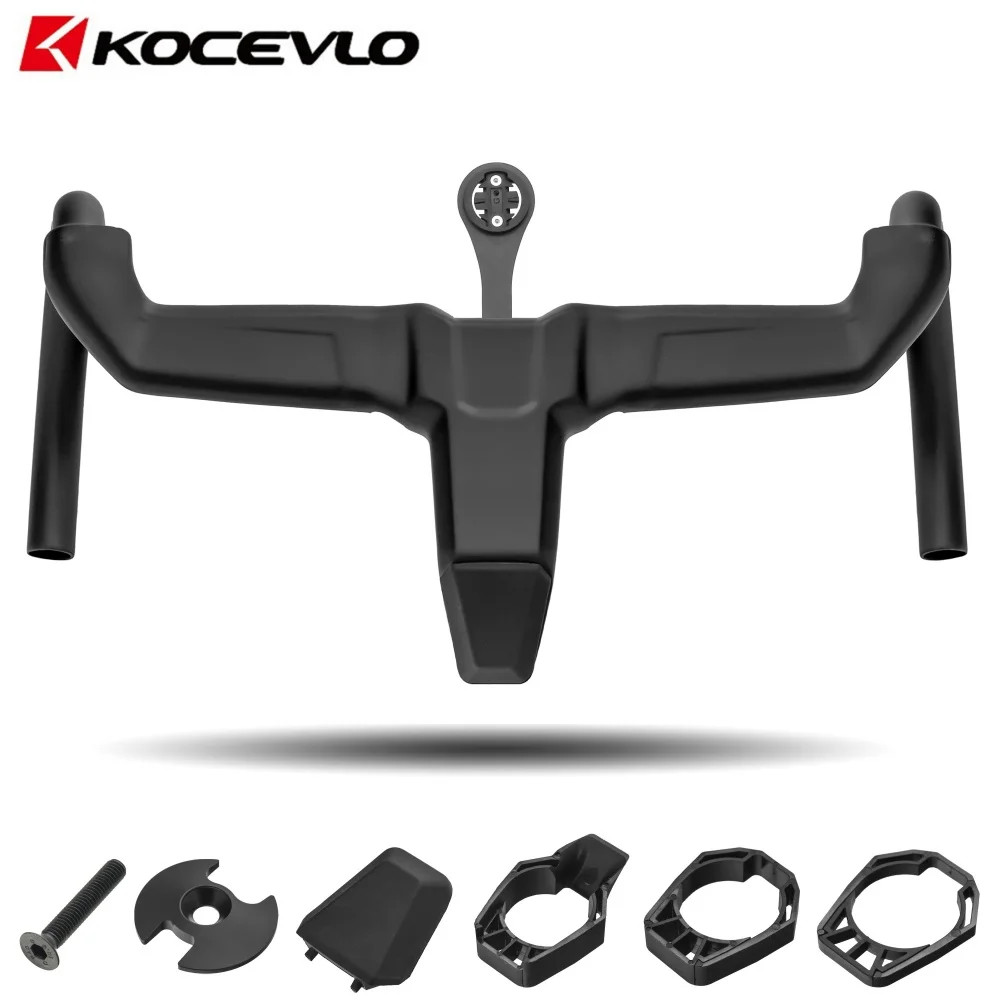 Road Bike Carbon Integrated Handlebar 28.6/31.8mm with Spacers Internal Cables