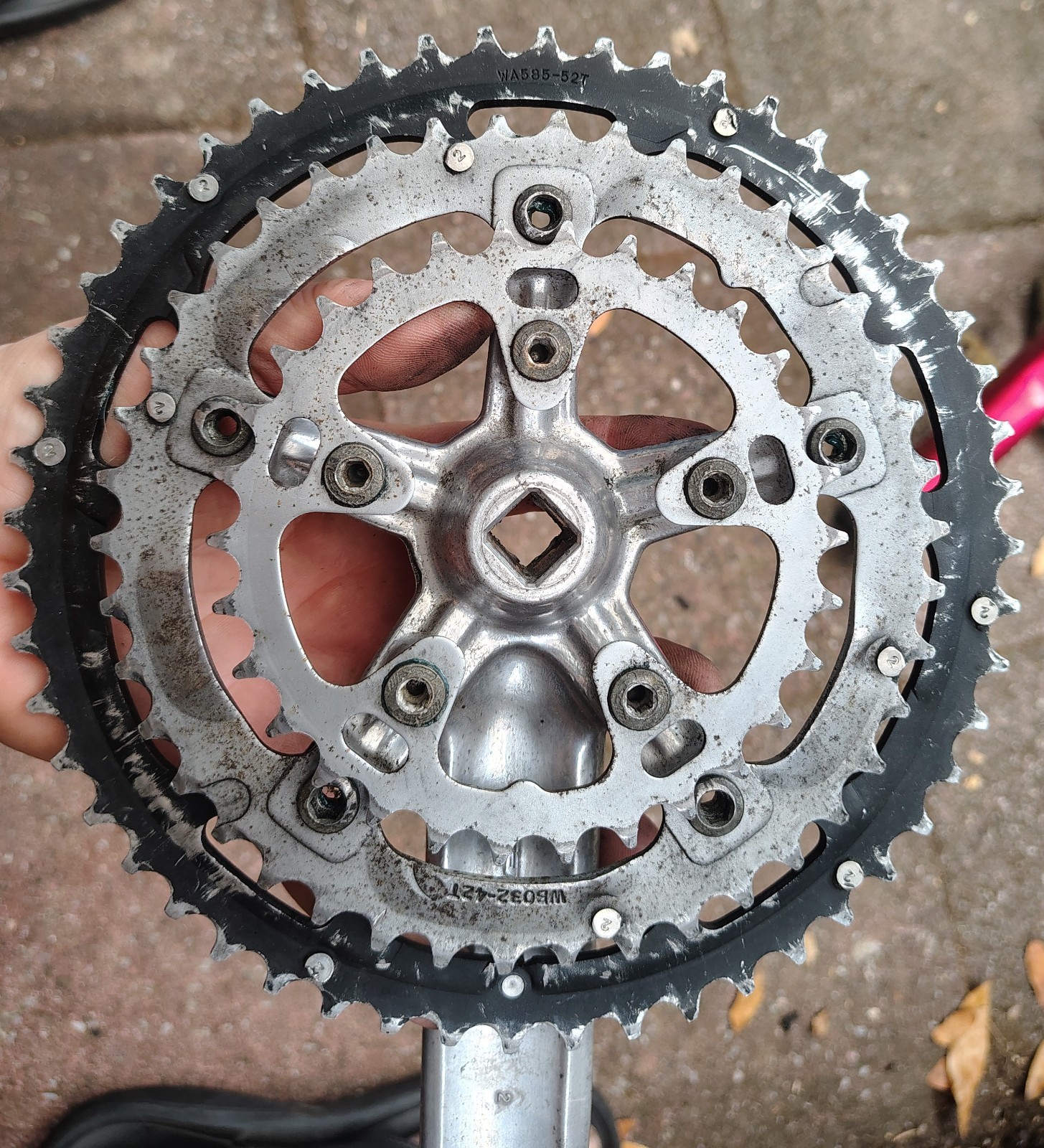 FSA Tempo Crankset Square Taper BCD 74/130 30/42/52 165mm + 68mm bottom bracket