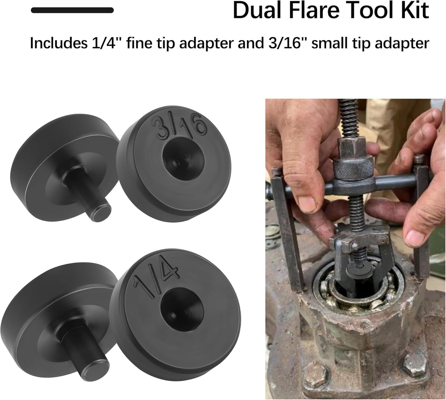 6PCS Brake Line Flaring Tool Set 3/16″&1/4″ Double Flare Kit for Fuel/Brake Line