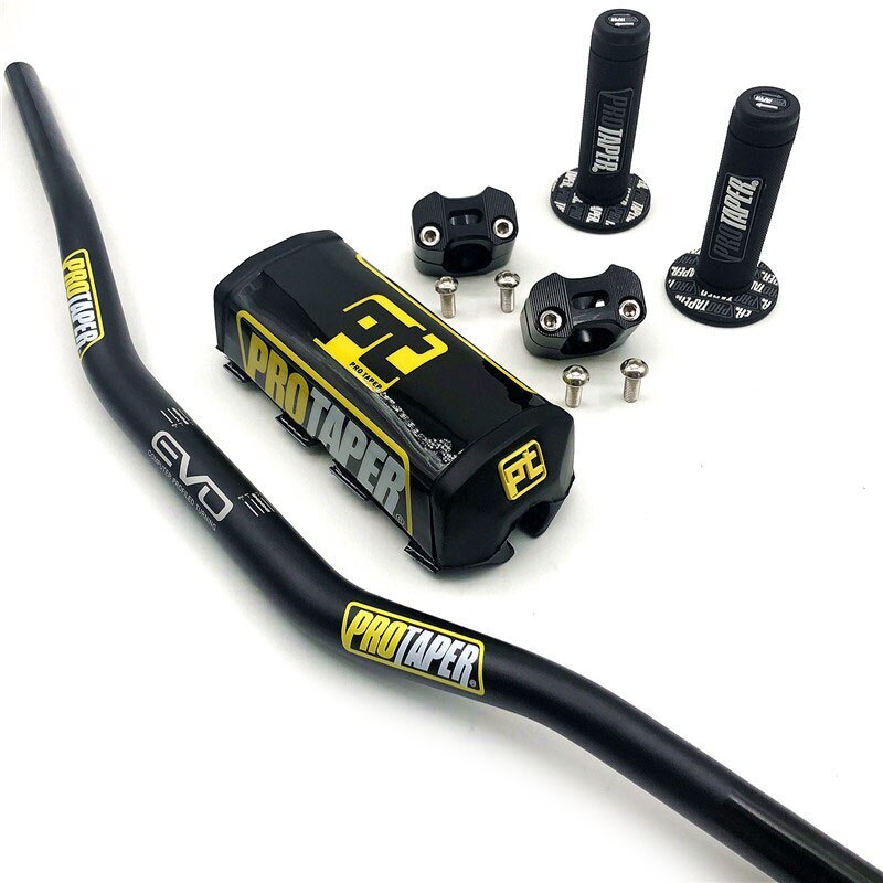 Handlebar For PRO Taper Pack Bar 1-1/8″ Handle bar Pads Grips CNC 28.5mm Adapter