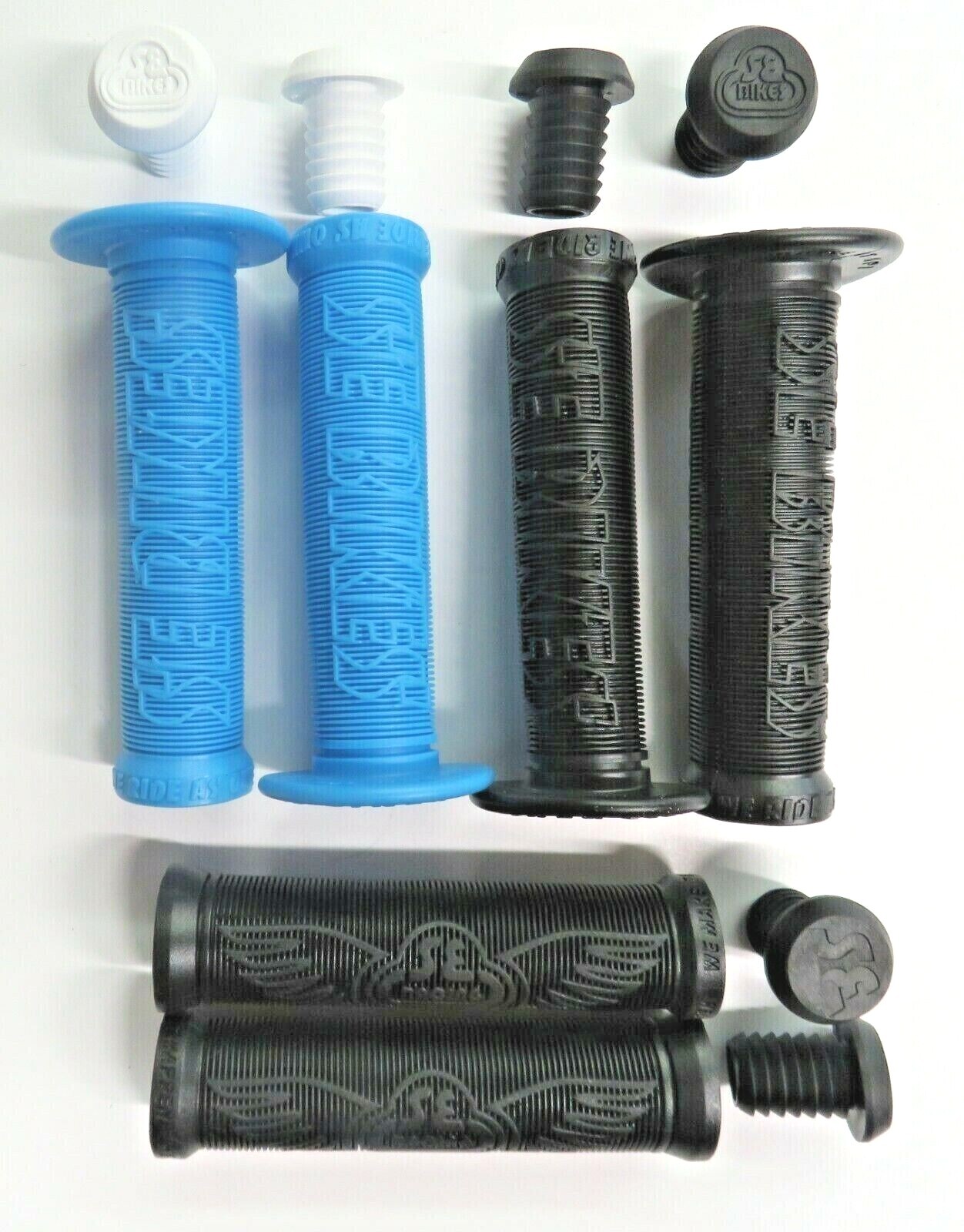 SE Racing Black Grips BMX Mountain Cruiser Flange Flangeless