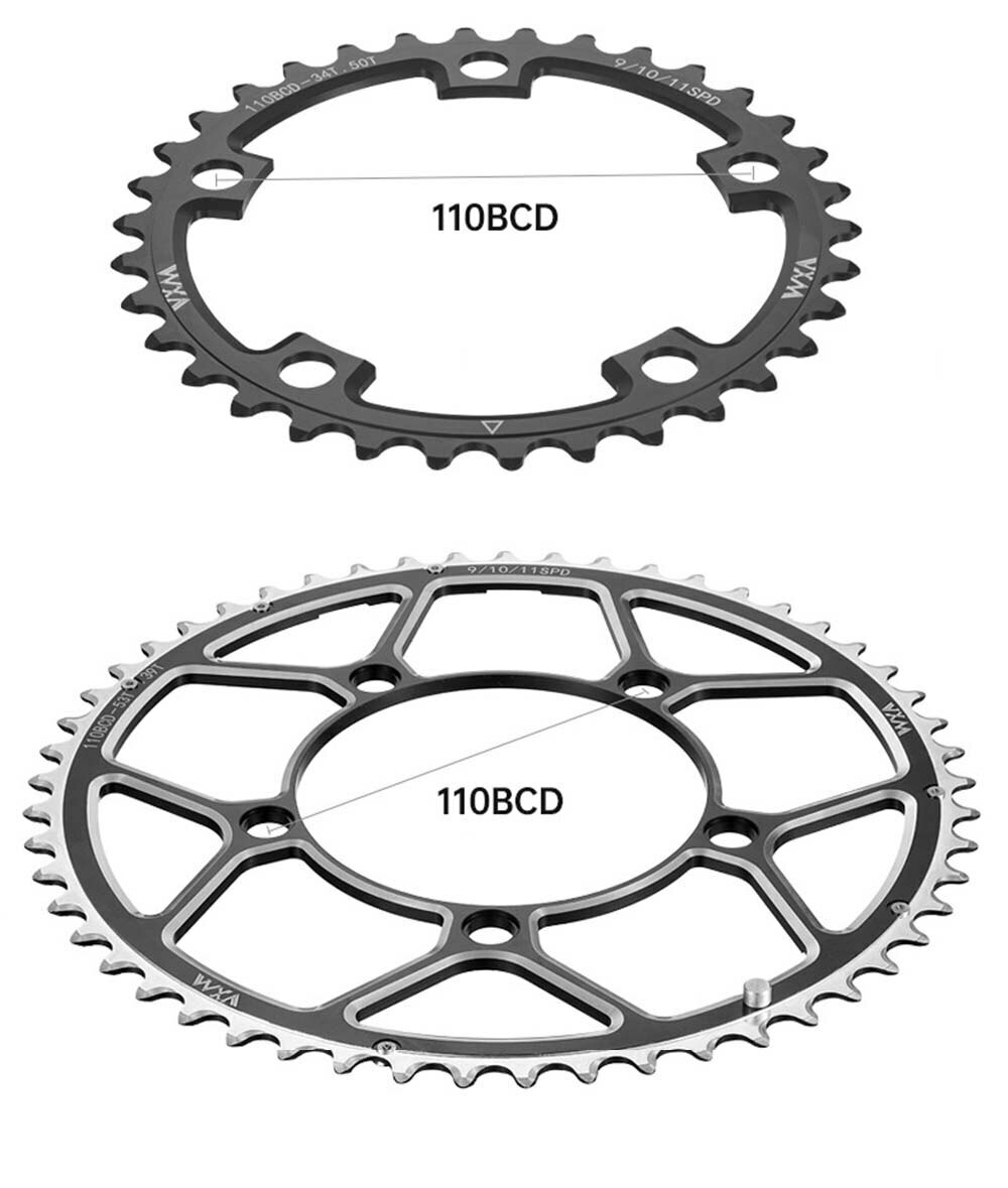 VXM Bicycle Chainwheel Chainring 110BCD 50-34T 52-36T 53-39T Folding bike parts