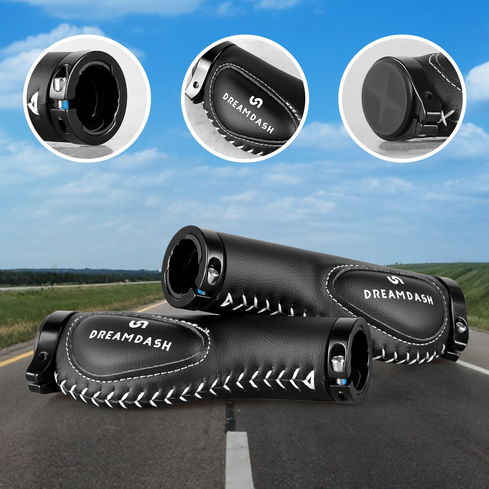 A Pair Cycling Handle Bar Grips Bicycle Handlebar Bike Handlebars Grip Black