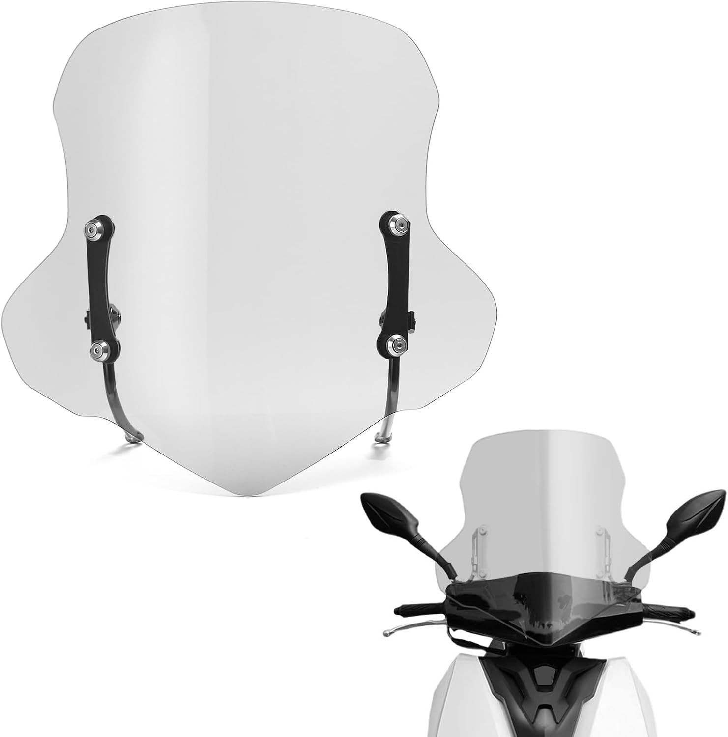 Motorcycle Scooter Windshield 4 Millimeters Transparent Plastic Acrylic Comes wi
