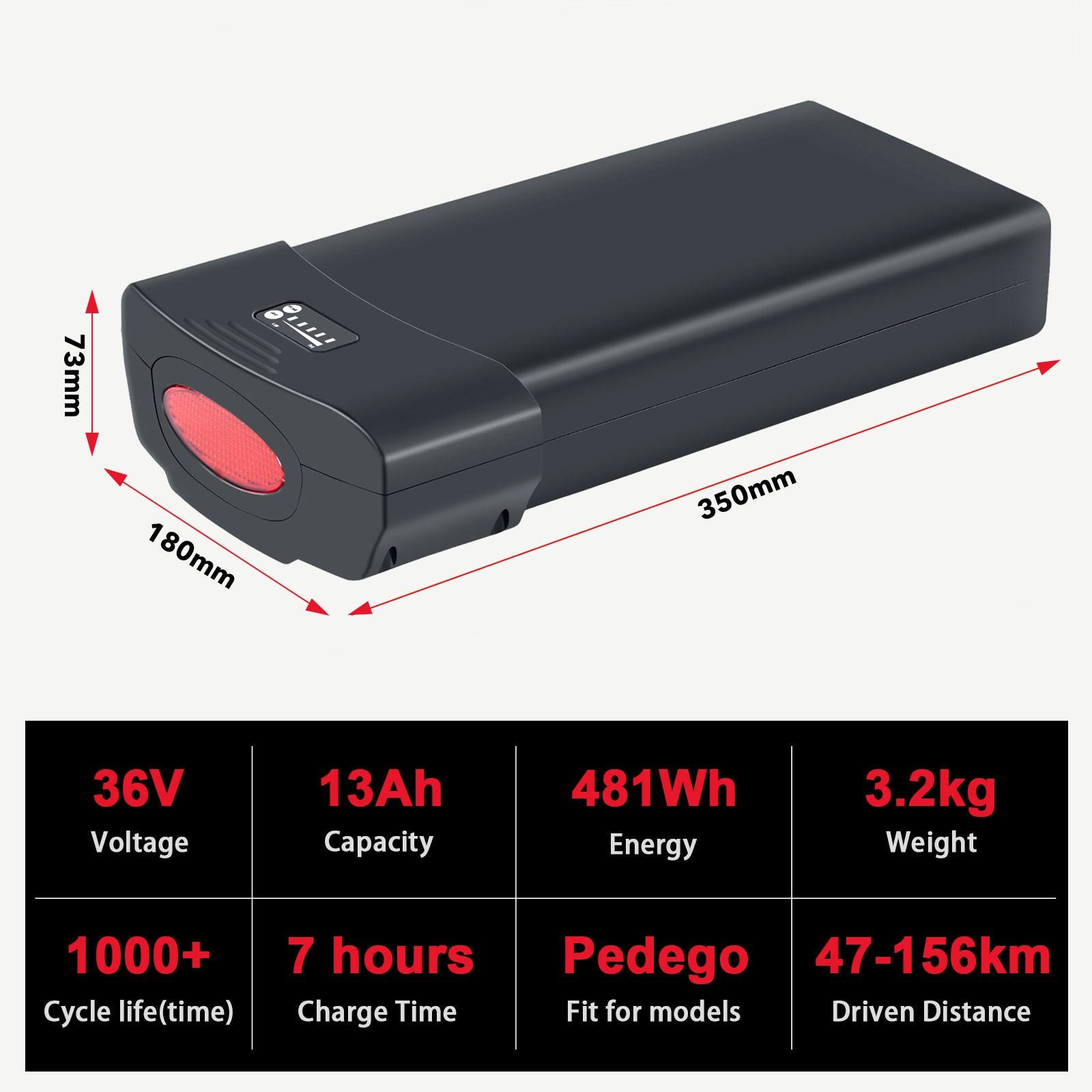 Electric Bike Battery 36V 13Ah for Pedego Ebike Battery Replacement with Charger