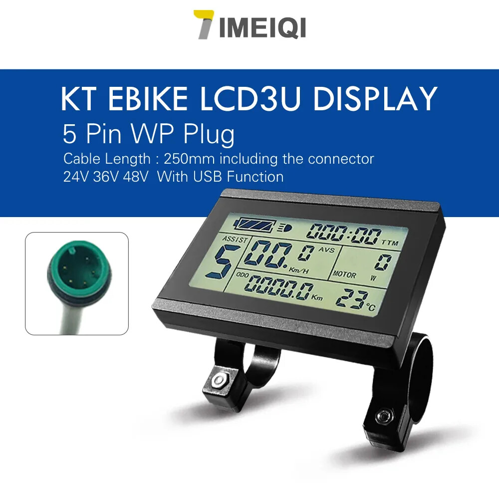 Electric Bike Intelligent Display LCD3 Waterproof SM Plug 36V 48V 52V 60V 72V