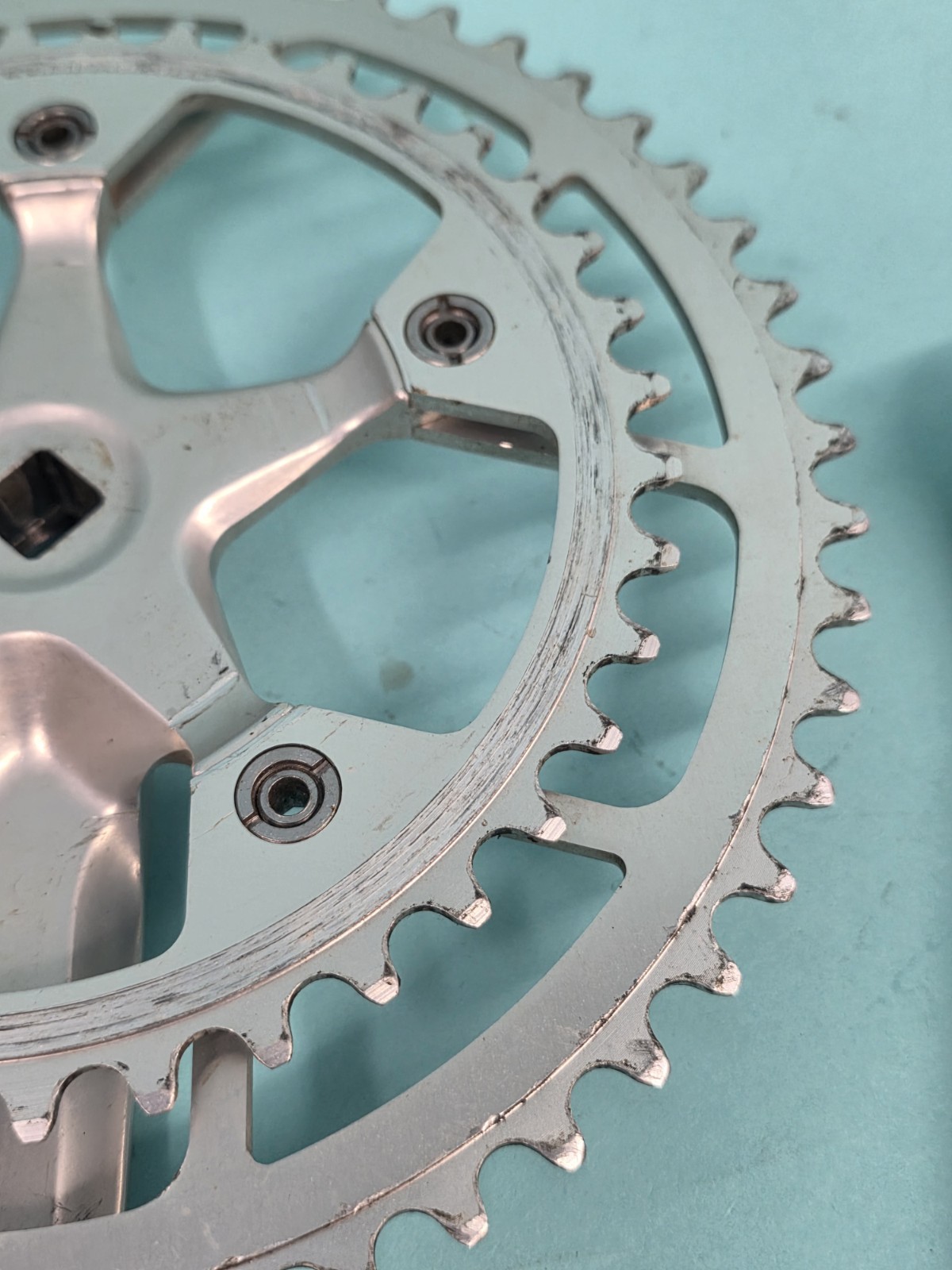 Campagnolo Victory Triomphe Double Crankset 170MM 52/40T Tooth Silver Good Cond