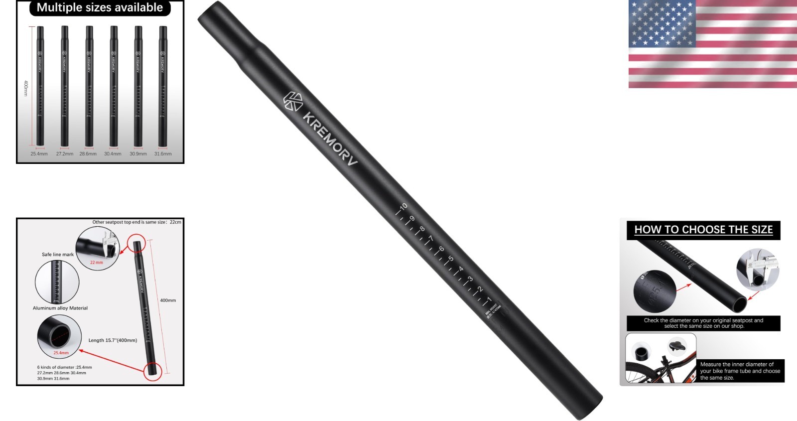 Durable 400mm Bike Seatpost – Universal Fit for Mountain, Road & Fixed Gear
