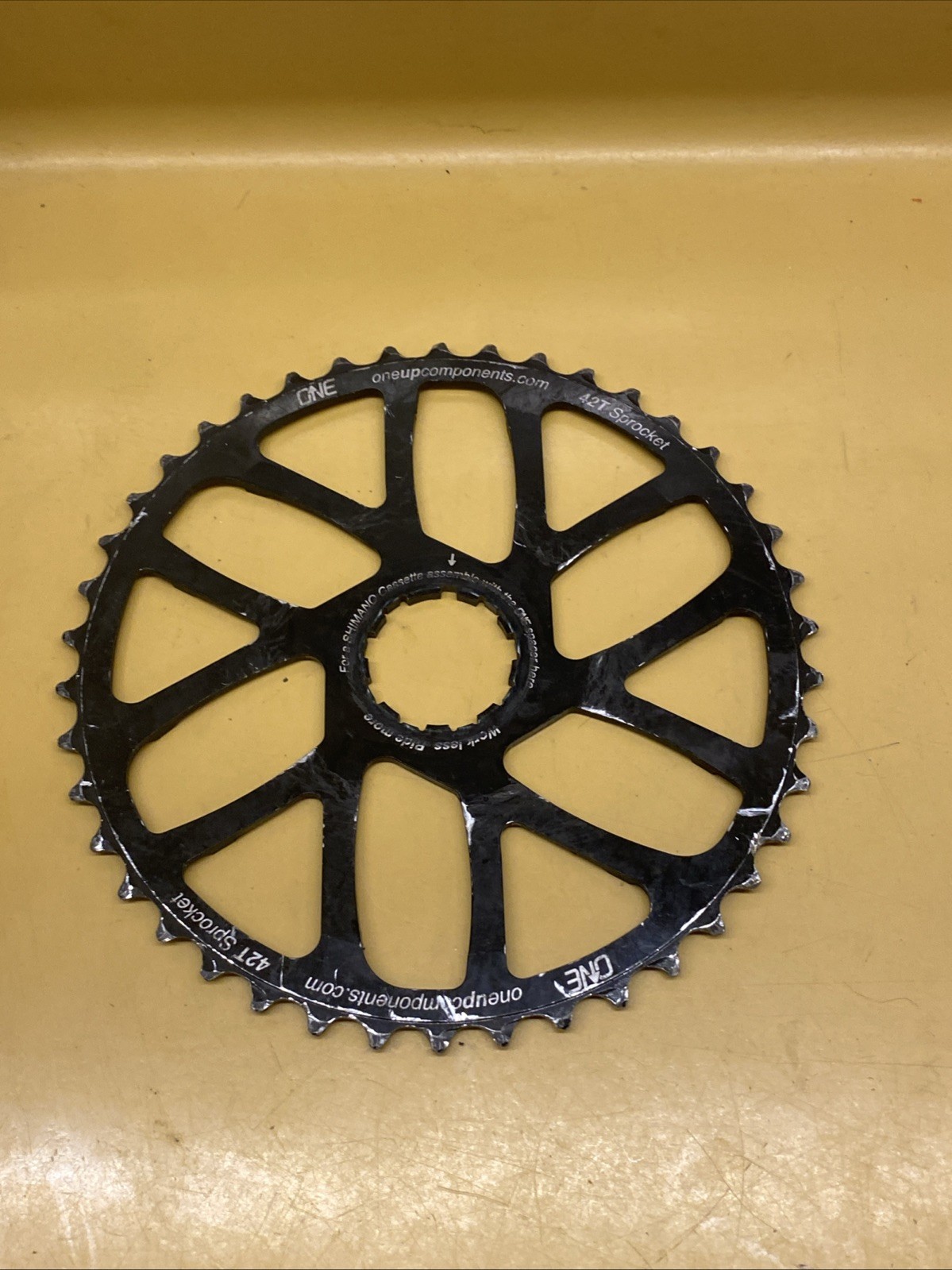 Black OneUp Components 42t Shimano/Sram Cassette Cog Conversion Sprocket