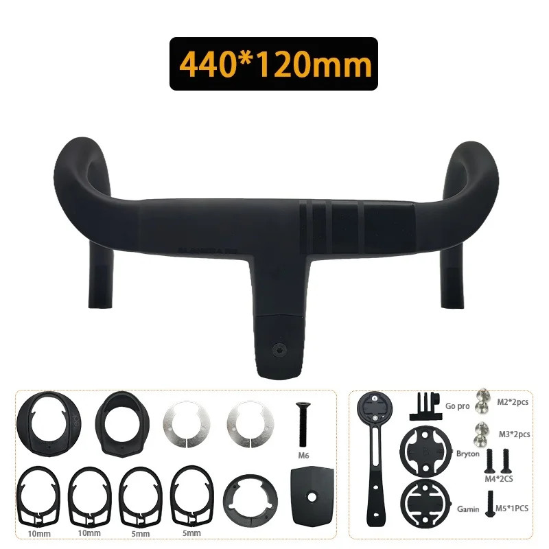 Carbon Road Bike Integrated Drop Bar 28.6mm Internal Cable Routing with Spacers