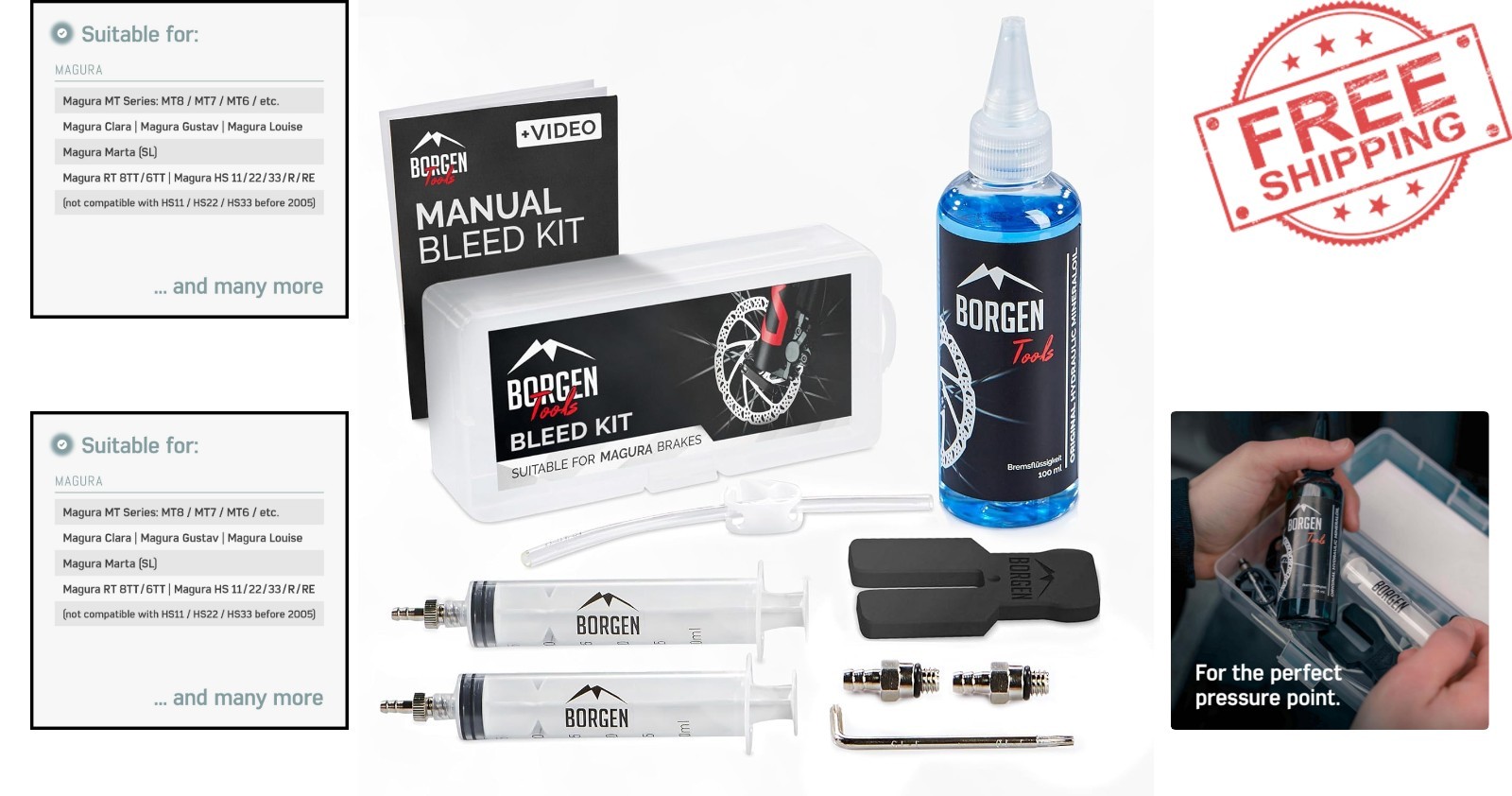 Bicycle Brake Bleed Kit for Magura – 100ml Oil & Fast Bleeding Syringe