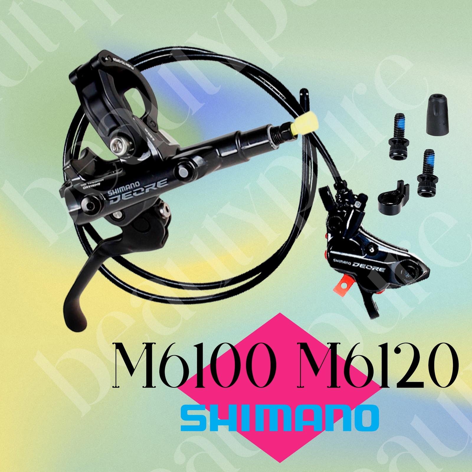 Shimano DEORE J-kit BL-M6100(R) BR-M6120(R) 1700mm w/o Adapter Resin Pad w/o Fin