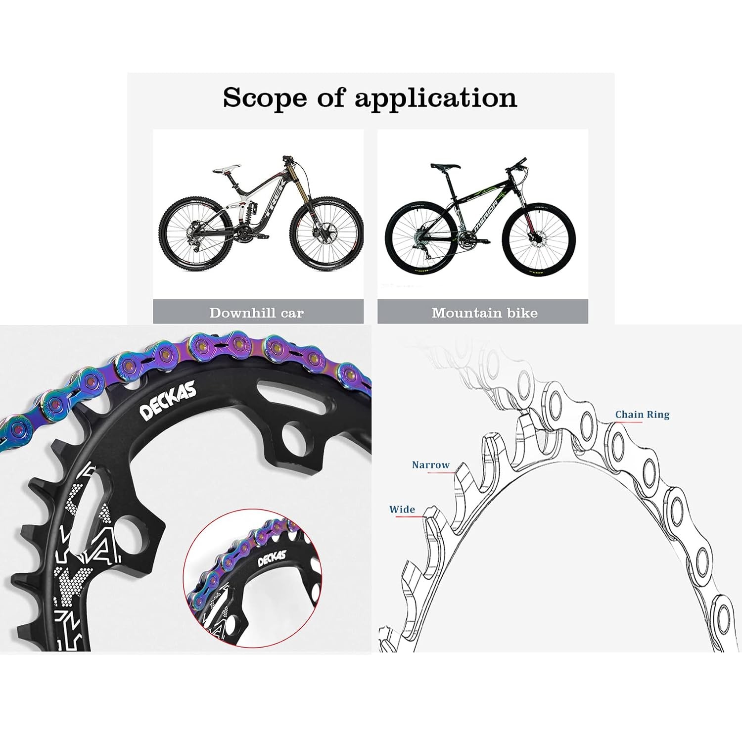 110 BCD Narrow Wide Chainring 50T Round Chainring 36-52T BCD Chainring Set