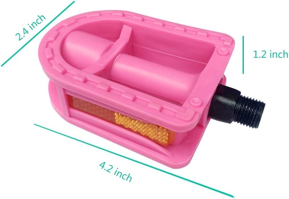 Modern Kids Bike Pedals 1/2-Inch Resin Spindle, Pink/Blue for 12″ & 14″ Bikes