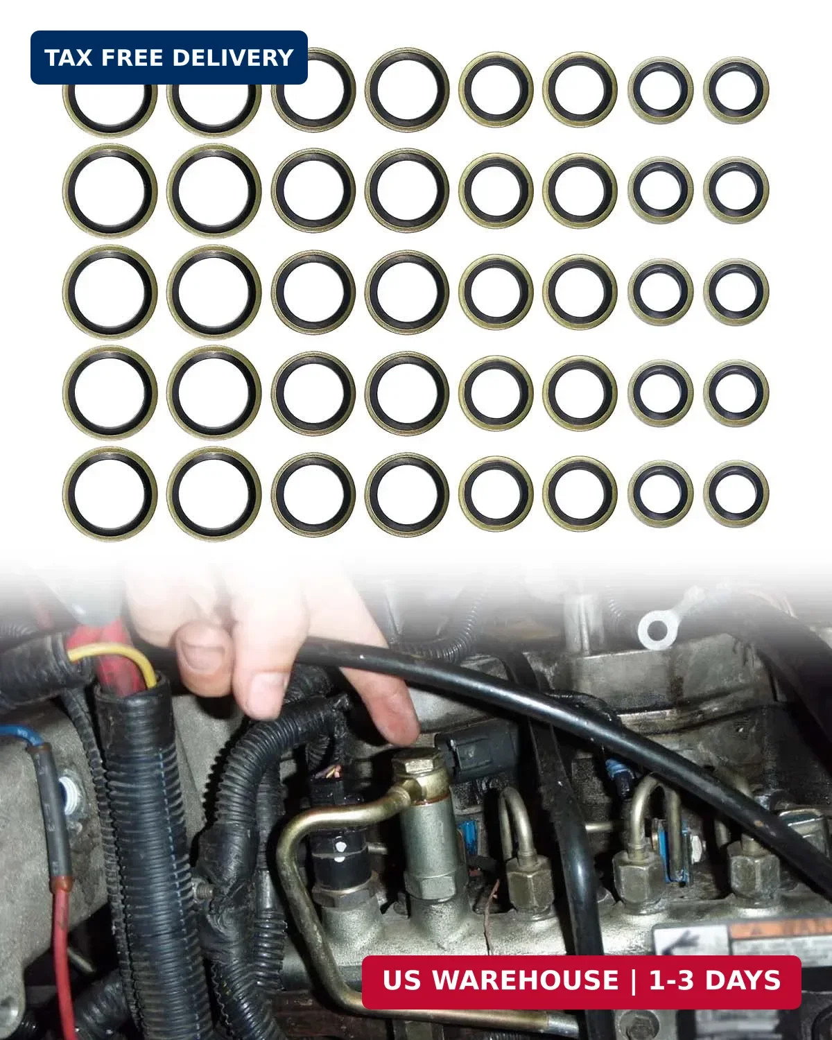 Fuel Sealing Washers Fit for Banjo Bolt 8mm 10mm 12mm 14mm Compatible with Dodge