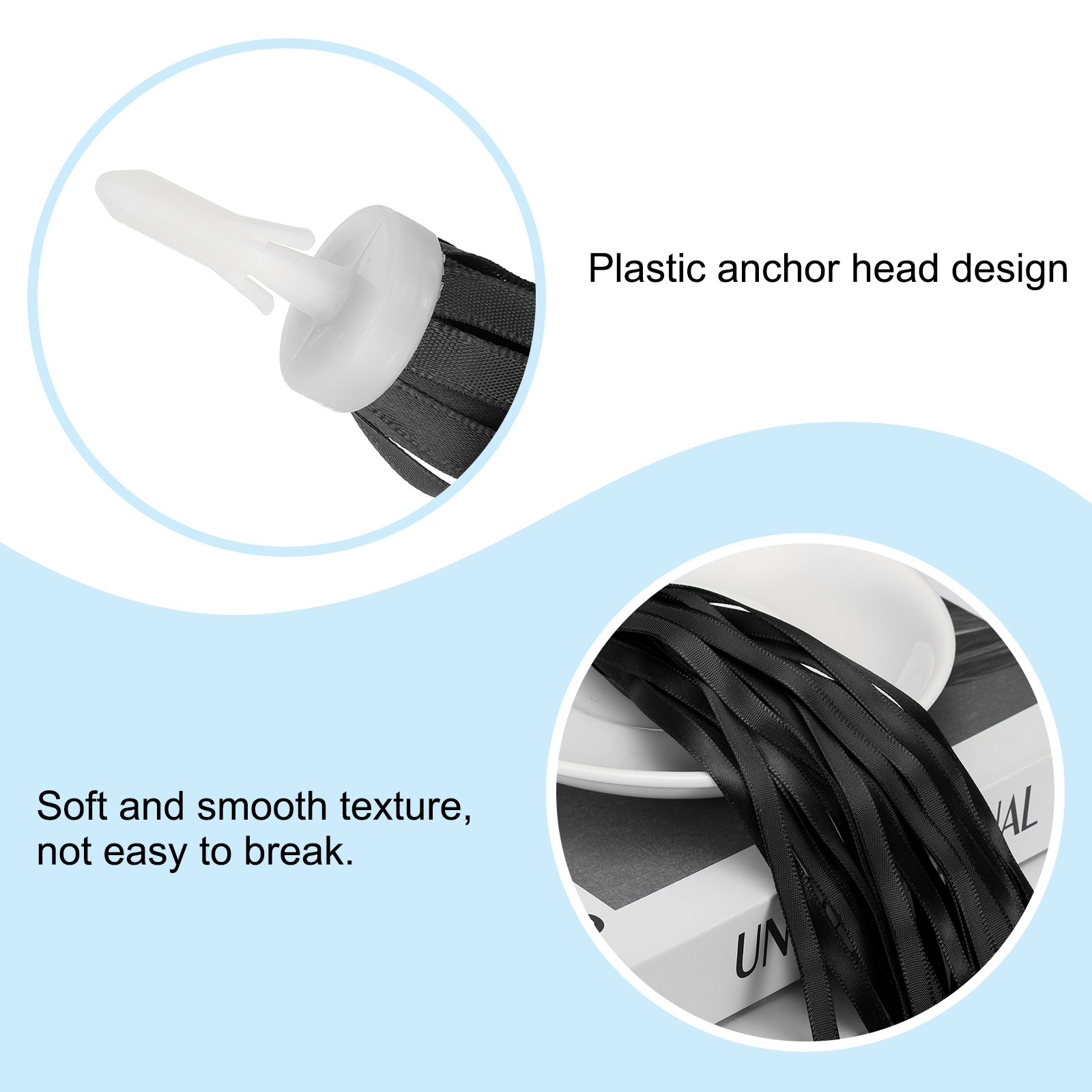Bike Streamers Scooter Handlebar Tassels Grips Ribbon Black New
