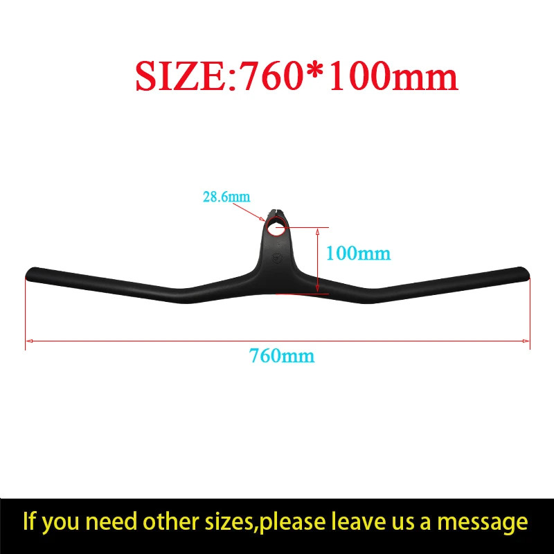 XC Mountain Bicycle Riser/Flat Handlebar Carbon Integrated Handlebar 660mm-780mm