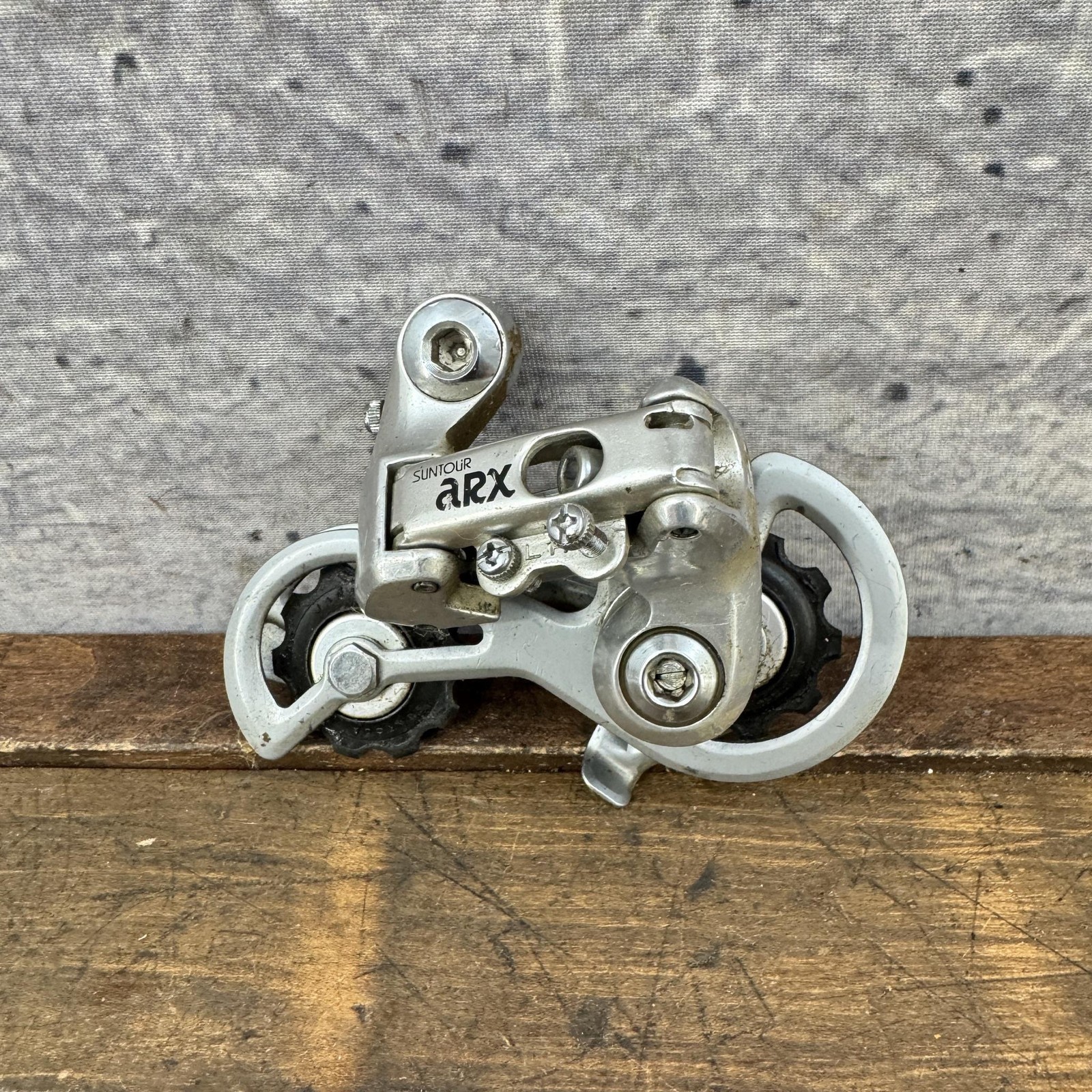 Vintage Suntour ARX Rear Derailleur Short Cage Silver Japan Road Bike 245g
