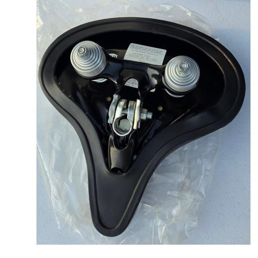 Worksman Cycles Wide Cruiser Bike Saddle Black Dual Spring Seat Made in USA 1999