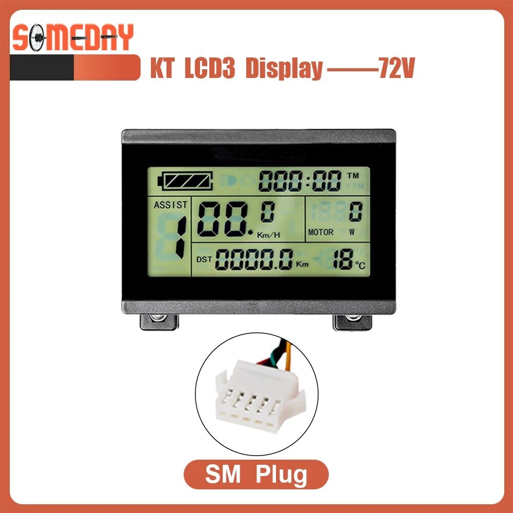 E-bike LCD LED Display Waterproof SM Plug 24V 36V 48V 72V for Ebike Display