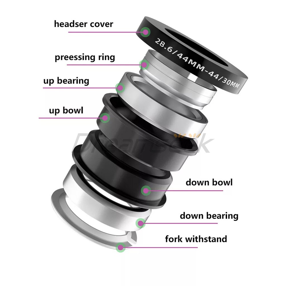 Bicycle Headset Bike Threadless External Bearing Fork Stem Steerer Cap Folding