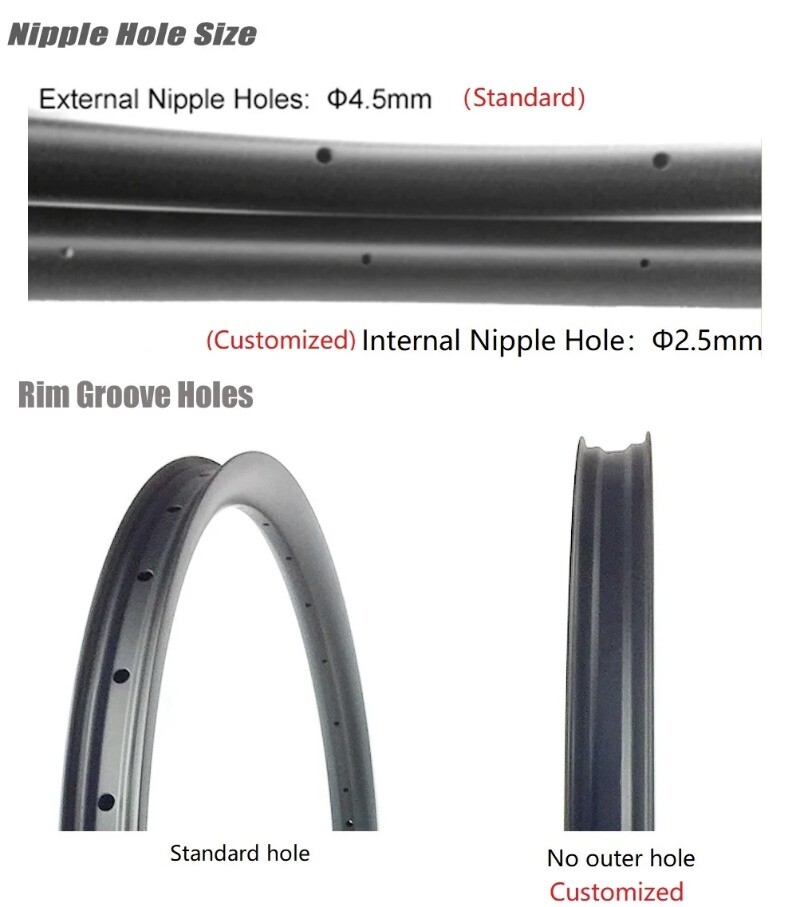 Super Light 27.5er XC MTB Carbon Rims 30mm Width 30mm High Hookless Tubeless