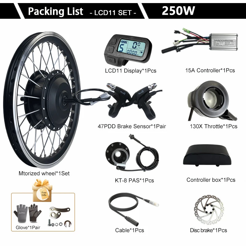 Electric Bike Motor Conversion Kit 36V 48V 250W Front Hub Motor 16-29 Inch 700C