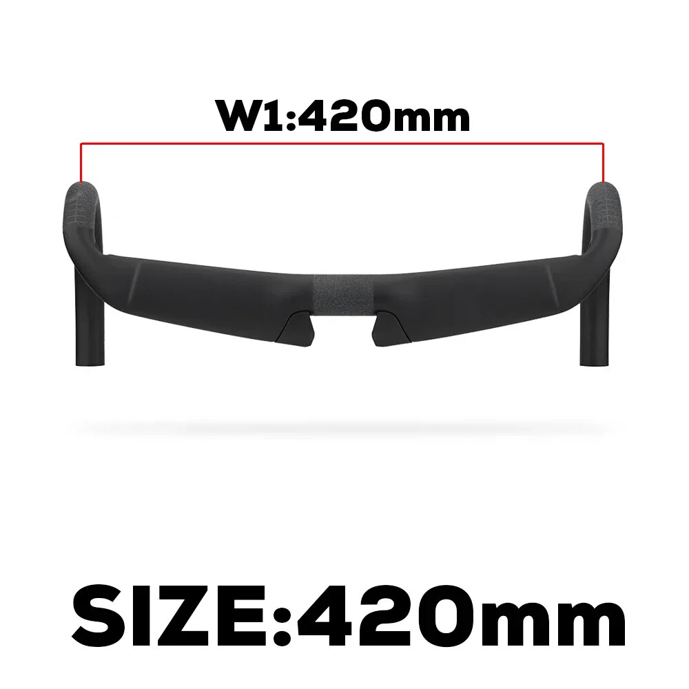 Carbon Fiber Road Bike Handlebar DI2 Flare 2° Cockpit 380mm 400mm 420mm 440mm