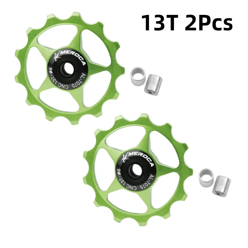 2PCS MTB Road Bike Jockey Wheel 11T 13T CNC 7075 Alloy Bearing Pulley