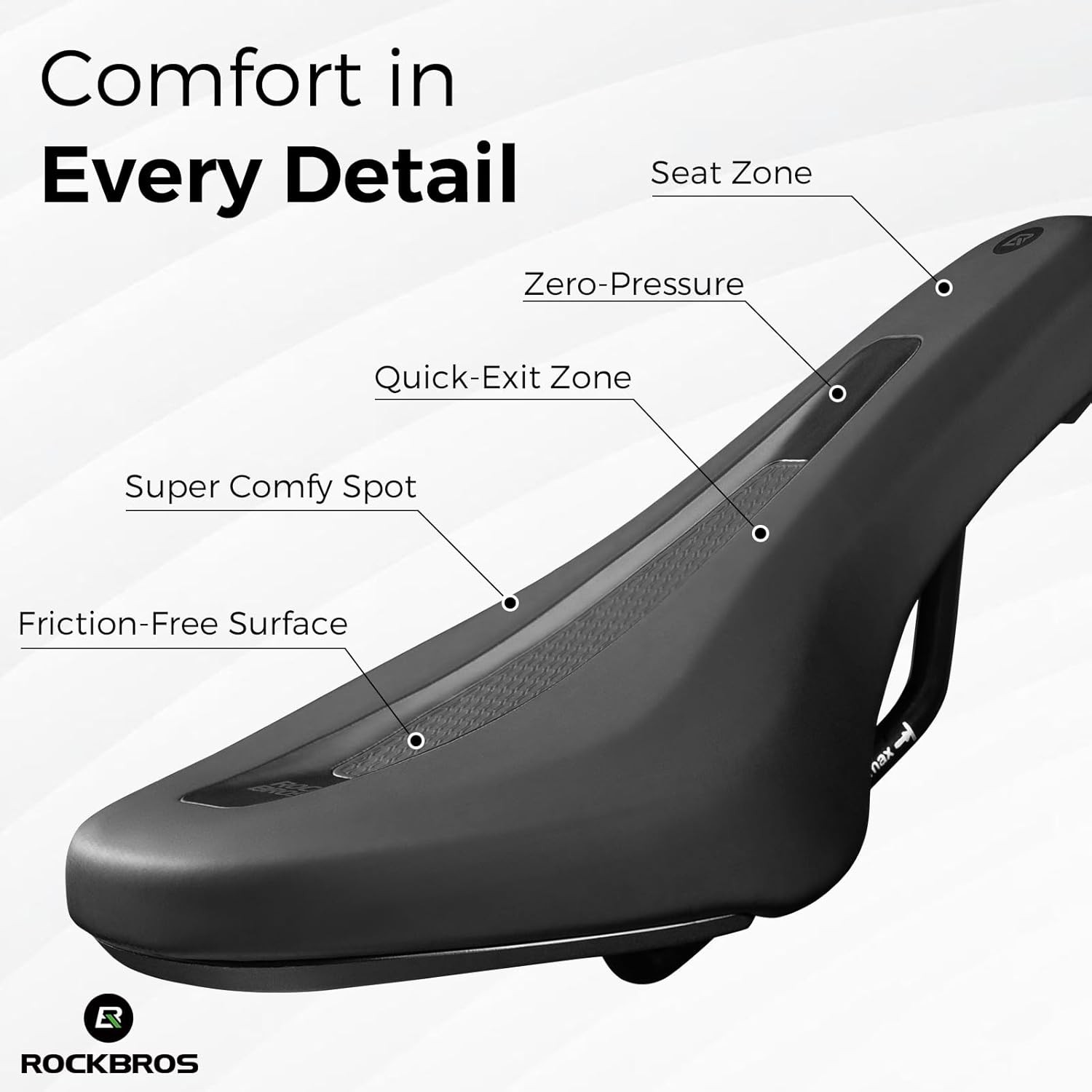 ROCKBROS Kids Bike Saddle Youth Bicycle Seat-3Zone Concept-Waterproof for 16-24″