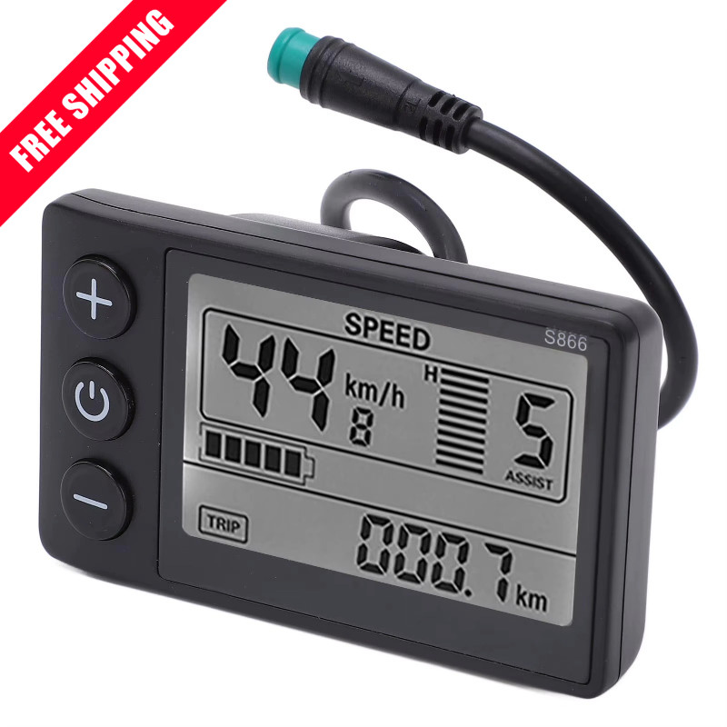 For E-bike Lcd Display 24V/36V/48V Mini E-Bicycle Electric Bike Speed Meter 2024